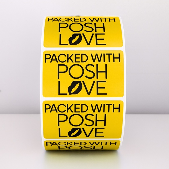 Packed With Posh Love Stickers | Purple Lips Labels for Poshmark Packaging - Picture 9 of 11